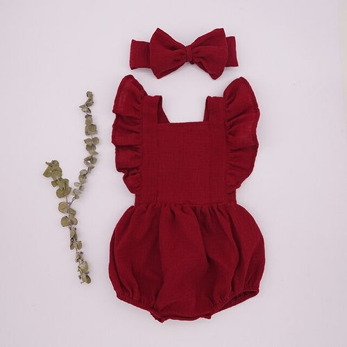 2021 New Baby Romper For Girls Toddler Summer Double Gauze Organic