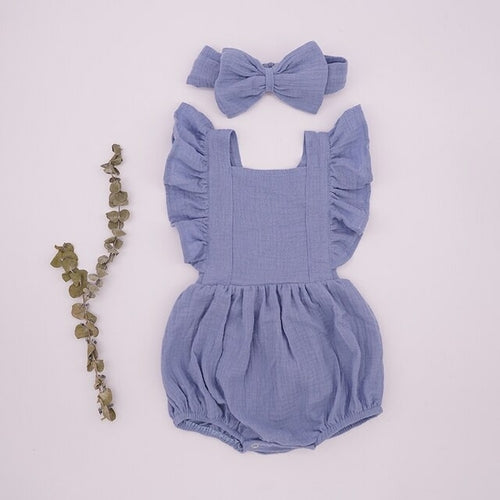 2021 New Baby Romper For Girls Toddler Summer Double Gauze Organic
