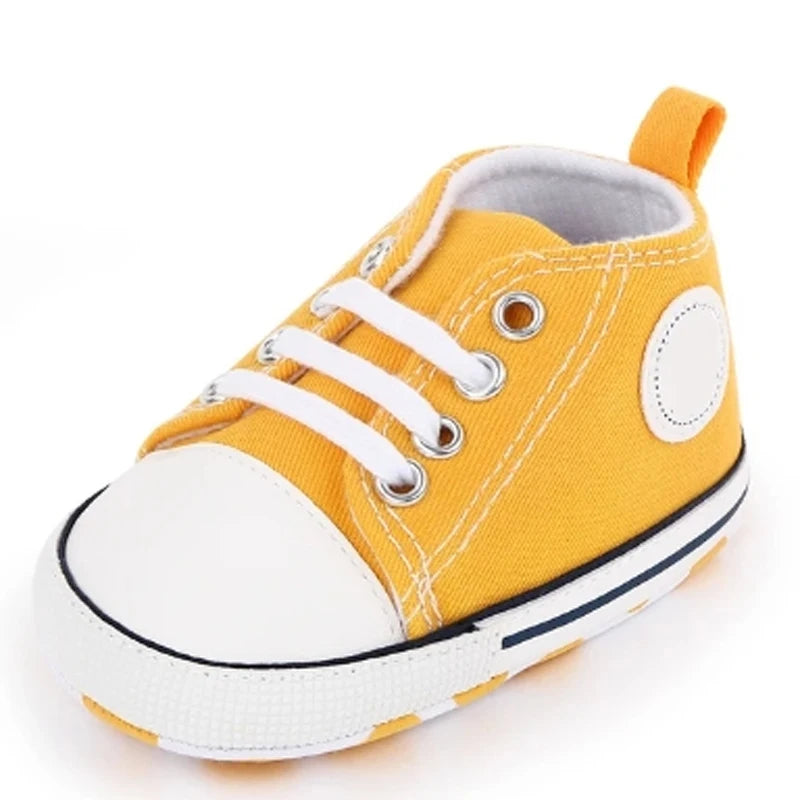 New Baby Shoes Boys Girls Classic Canvas Casual Sneakers Newborn First Walker Toddler Soft Sole Non-Slip Walking Shoes D2486