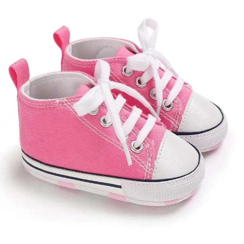 New Baby Shoes Boys Girls Classic Canvas Casual Sneakers Newborn First Walker Toddler Soft Sole Non-Slip Walking Shoes D2486