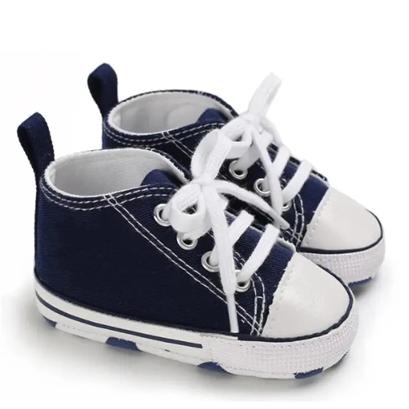 New Baby Shoes Boys Girls Classic Canvas Casual Sneakers Newborn First Walker Toddler Soft Sole Non-Slip Walking Shoes D2486