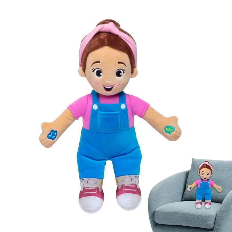 Cartoon Ms Rachel Doll Toys Soft Stuffed Speak Singing Pillow Baby Toddler Sleeping Plush Doll Birthday Gifts for Girls Boys