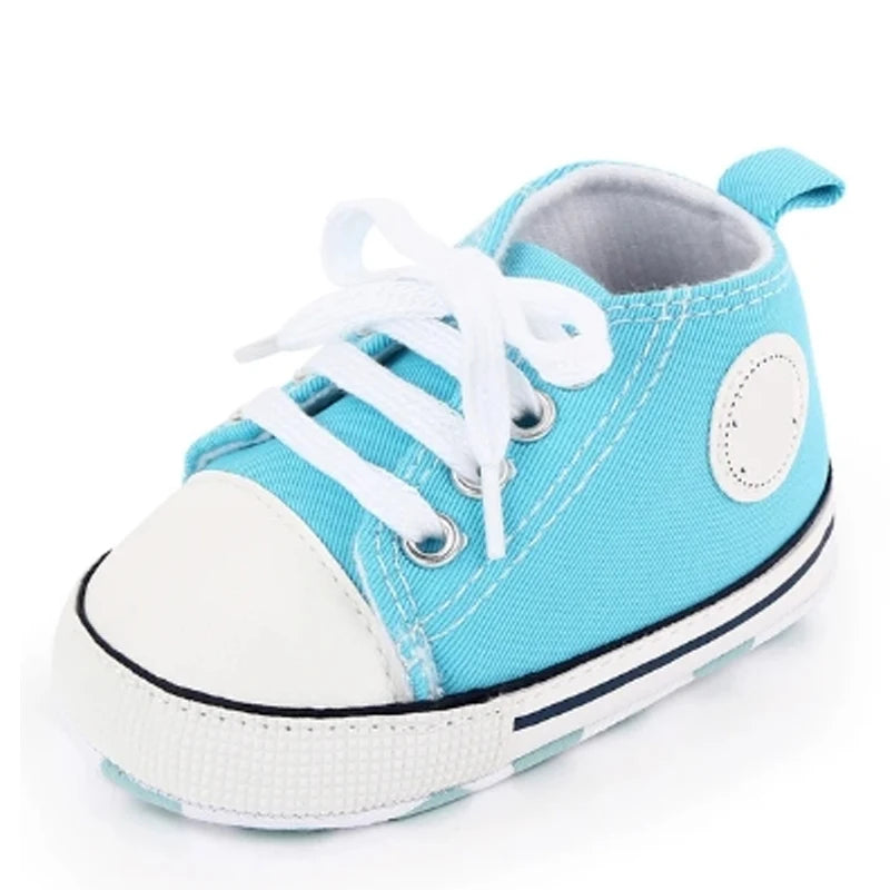 New Baby Shoes Boys Girls Classic Canvas Casual Sneakers Newborn First Walker Toddler Soft Sole Non-Slip Walking Shoes D2486