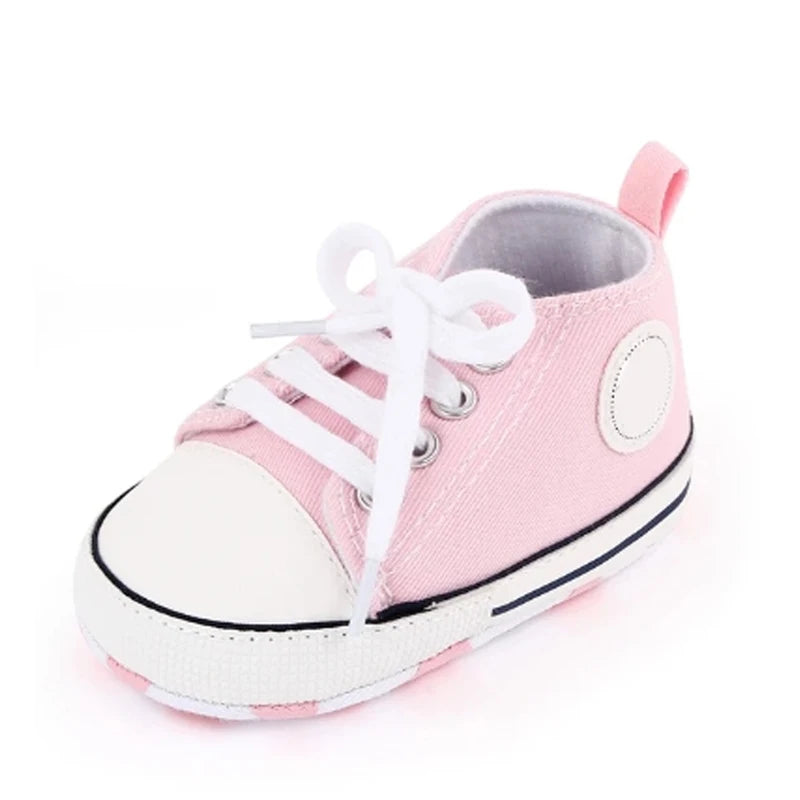 New Baby Shoes Boys Girls Classic Canvas Casual Sneakers Newborn First Walker Toddler Soft Sole Non-Slip Walking Shoes D2486