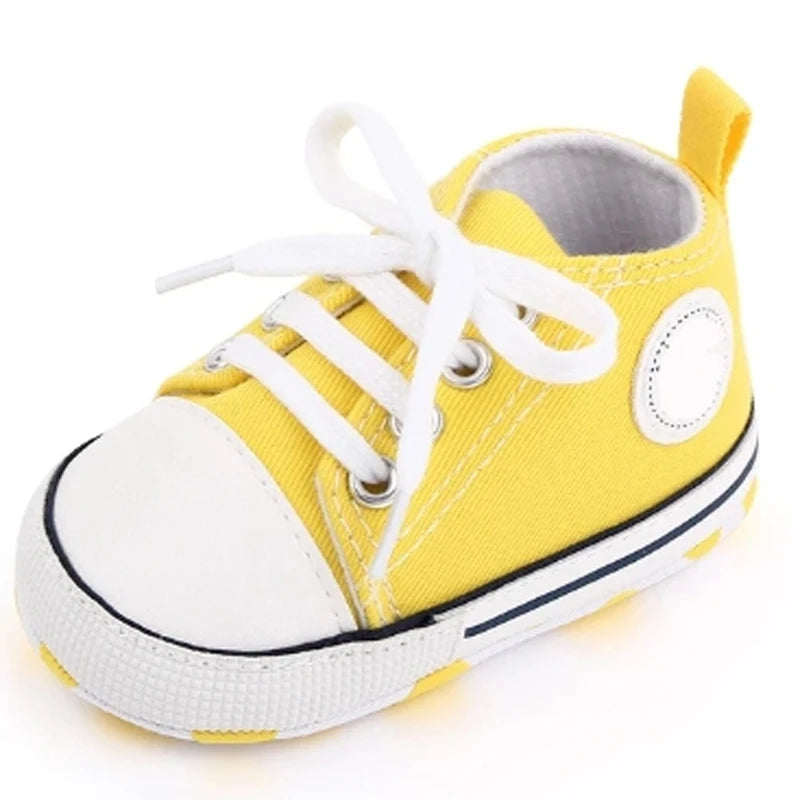 New Baby Shoes Boys Girls Classic Canvas Casual Sneakers Newborn First Walker Toddler Soft Sole Non-Slip Walking Shoes D2486