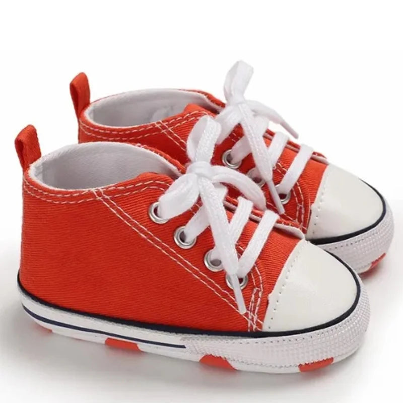 New Baby Shoes Boys Girls Classic Canvas Casual Sneakers Newborn First Walker Toddler Soft Sole Non-Slip Walking Shoes D2486