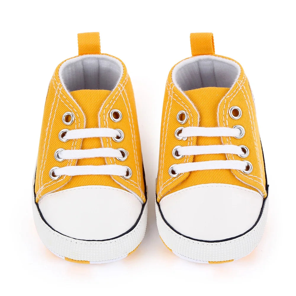 New Baby Shoes Boys Girls Classic Canvas Casual Sneakers Newborn First Walker Toddler Soft Sole Non-Slip Walking Shoes D2486