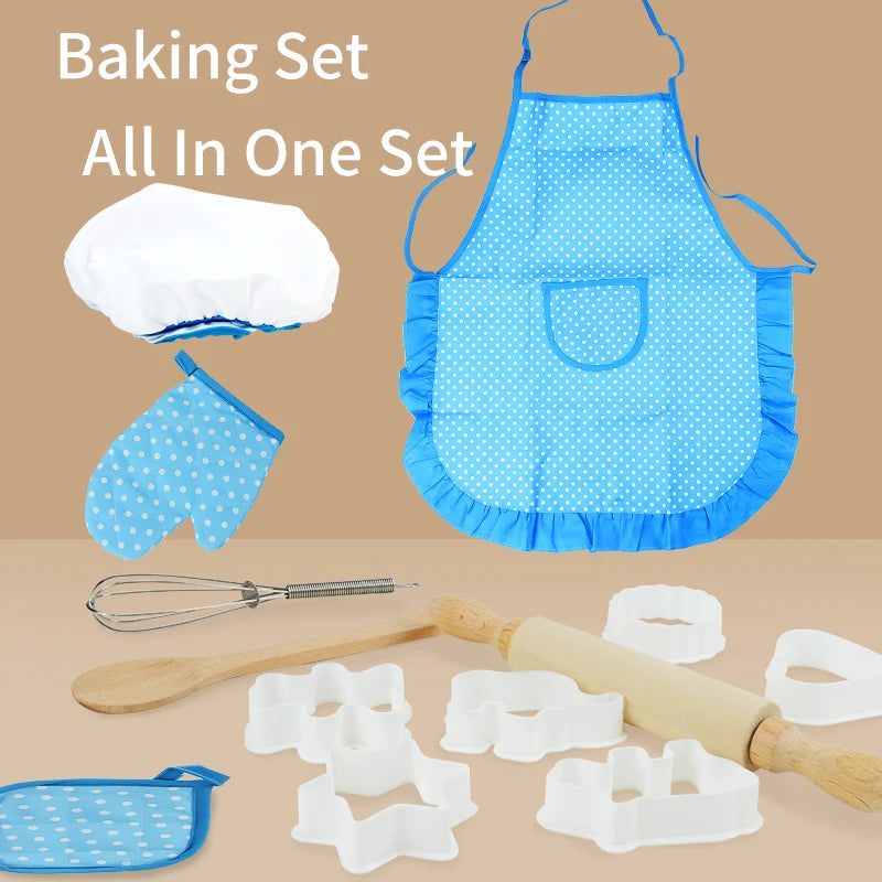 Kids Cooking and Baking Chef Set, Toddler Dress Up & Pretend Play Dress Up Clothes for  Ages 3-12, Kitchen Toys with Kids Aprons