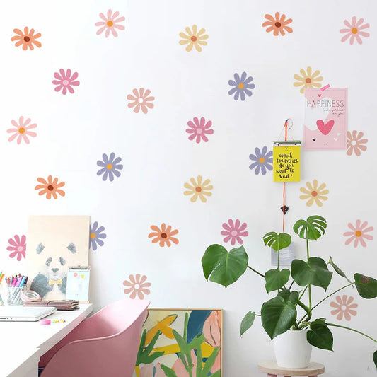 Daisy Floral Wall Stickers Children Nursery Vinyl Wall Art Decal Kids