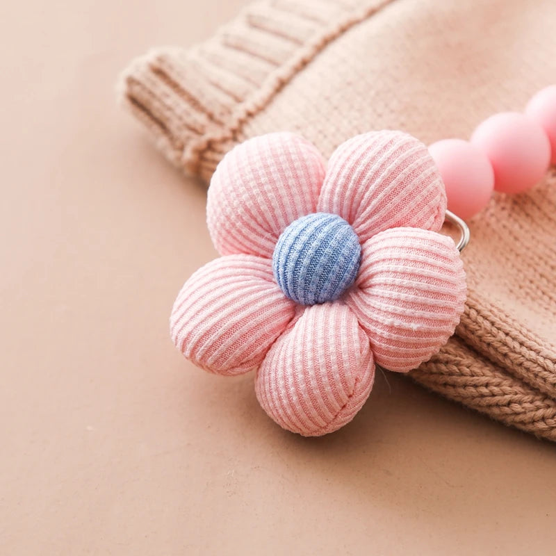 Cute Baby Silicone Flower Pacifier Chain Newborn Baby Accessories