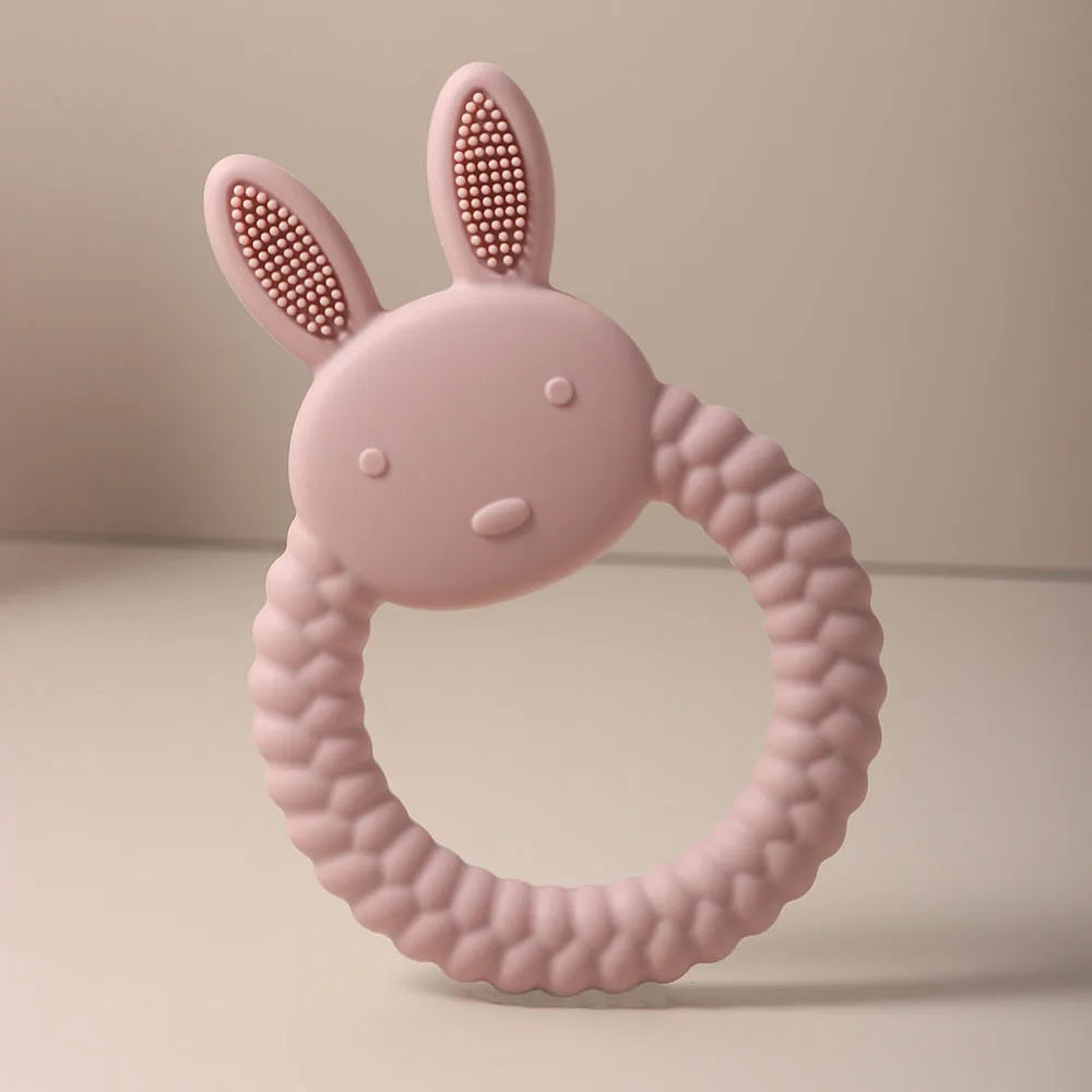 Cute Baby Rabbit Baby Toy Food Grade Safe Silicone Toothbrush Teether