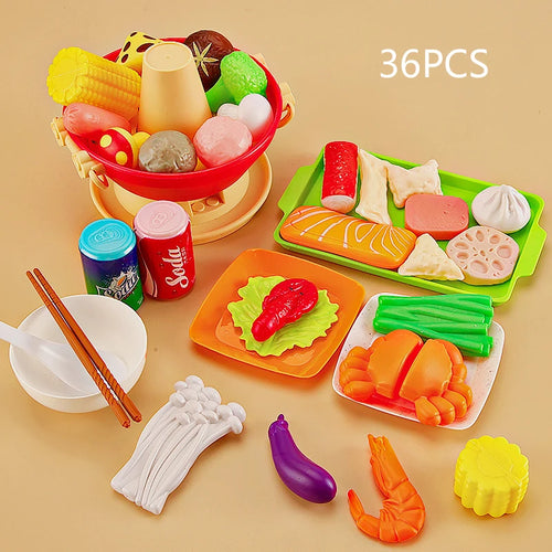 Kids Pretend Play Kitchen Toys Simulation Food Barbecue Cooking Toys