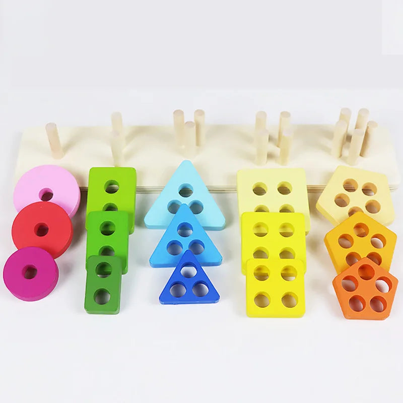 Children's Wooden Category Stack Toy Education Color Shape