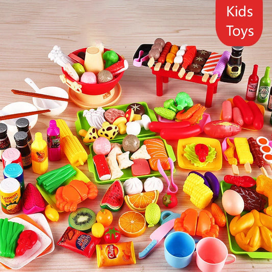 Kids Pretend Play Kitchen Toys Simulation Food Barbecue Cooking Toys