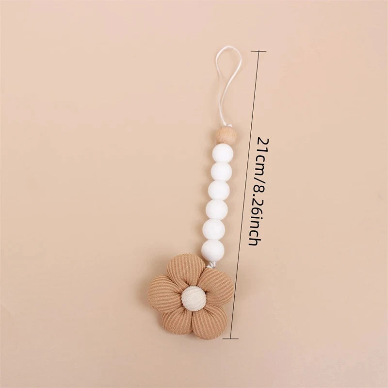 Cute Baby Silicone Flower Pacifier Chain Newborn Baby Accessories