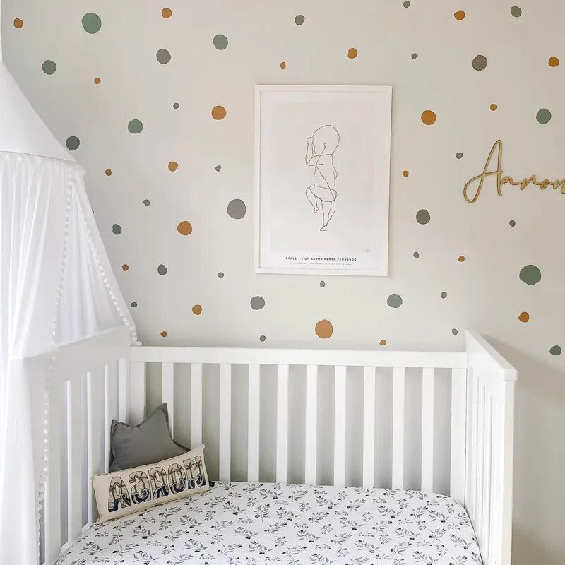 Boho Colorful Polka Dots Children Wall Stickers Removable Nursery Wall