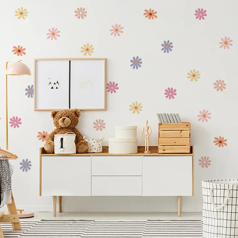 Daisy Floral Wall Stickers Children Nursery Vinyl Wall Art Decal Kids