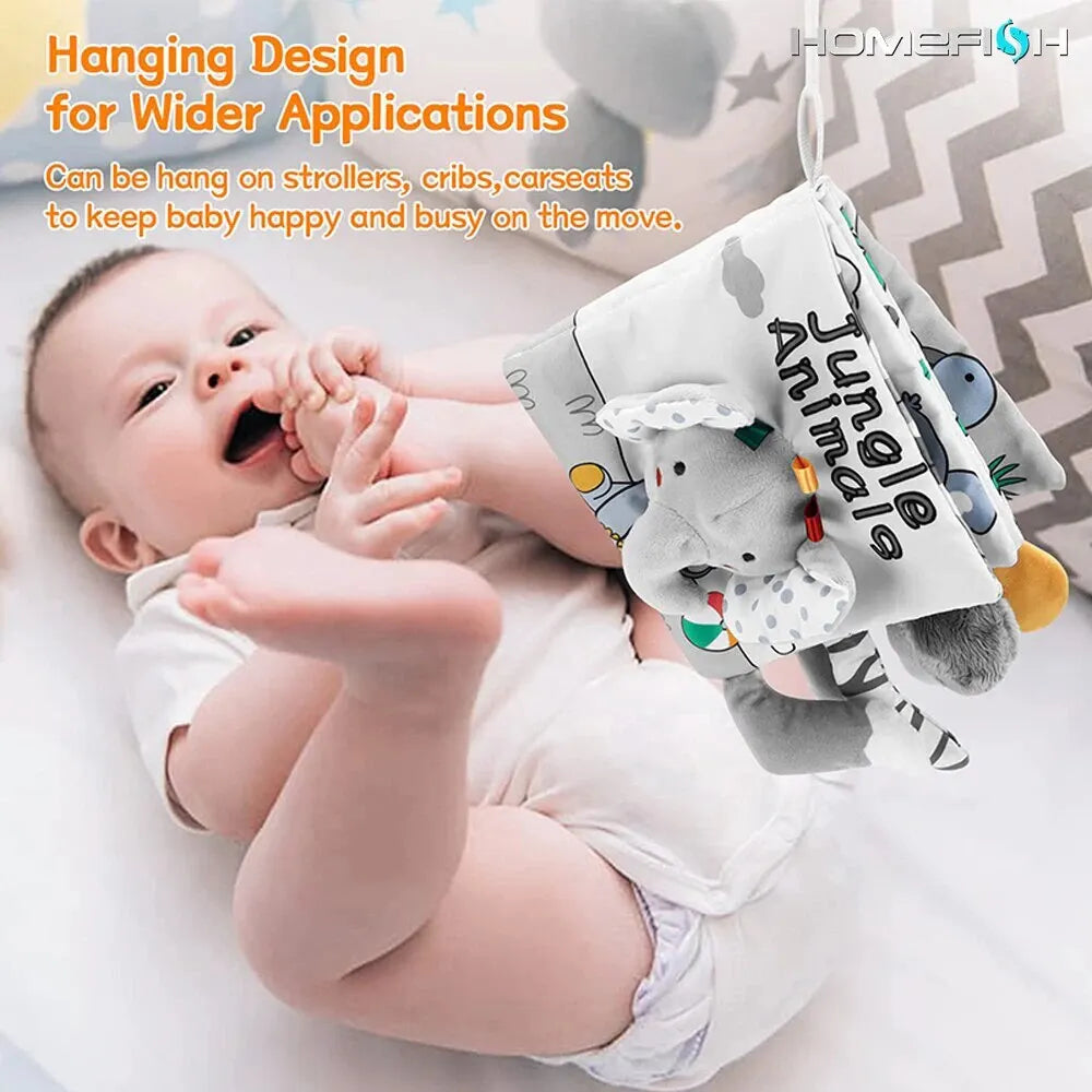 Soft Baby Books 3D Touch Feel High Contrast Cloth Book Montessori