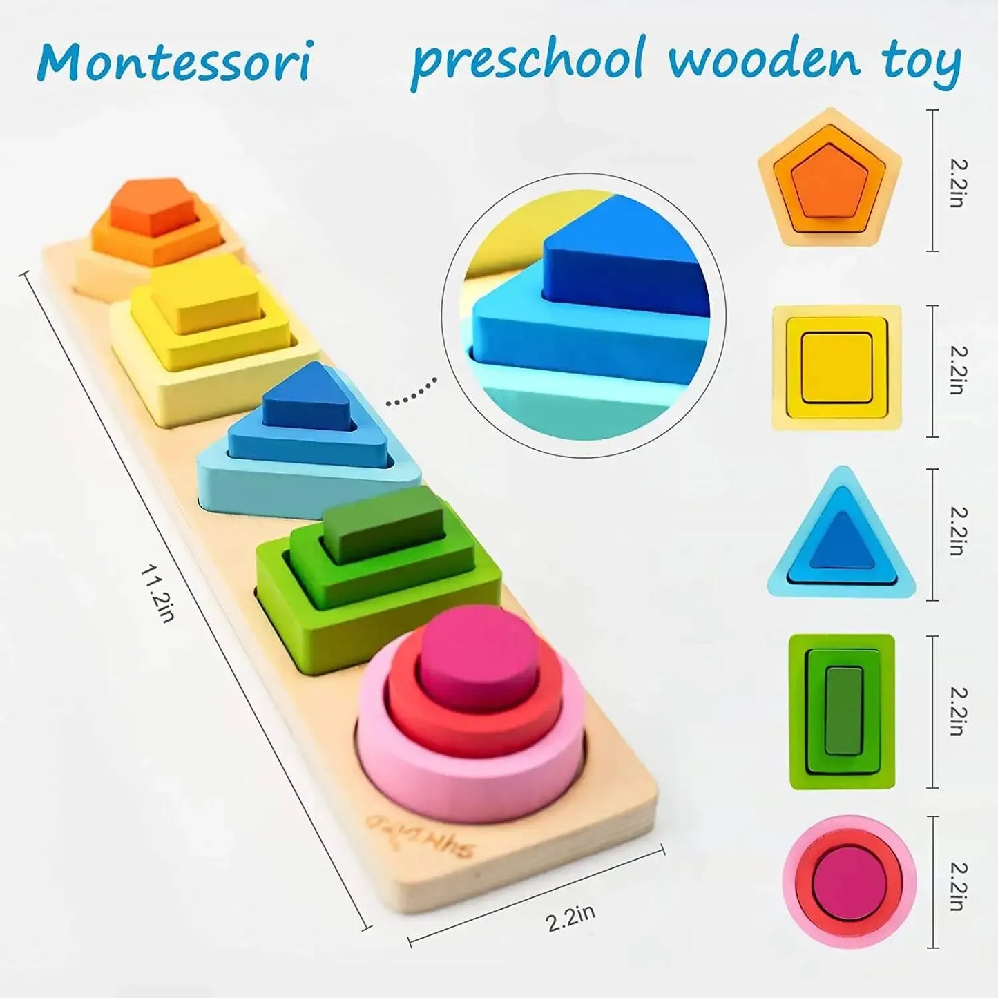 Children's Wooden Category Stack Toy Education Color Shape