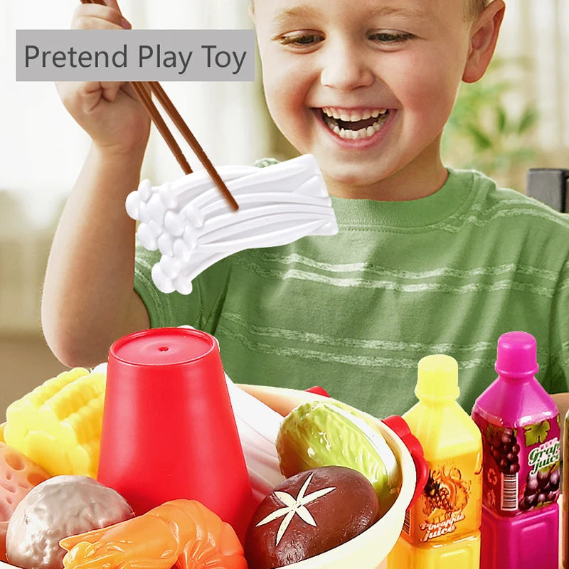 Kids Pretend Play Kitchen Toys Simulation Food Barbecue Cooking Toys