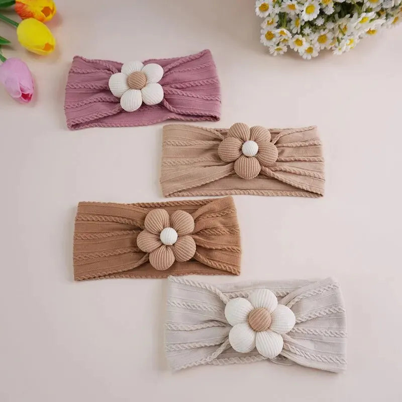 Cute Baby Headbands Flower Floral Elastic Soft Newborn Headbands For