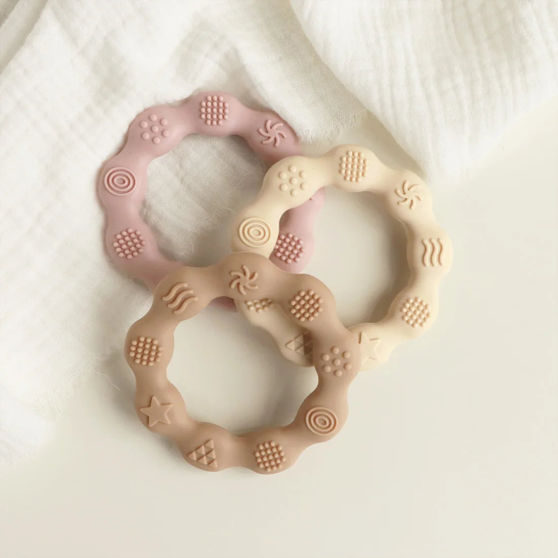 Soft silicone Baby hand Teether infant sensory chew teething