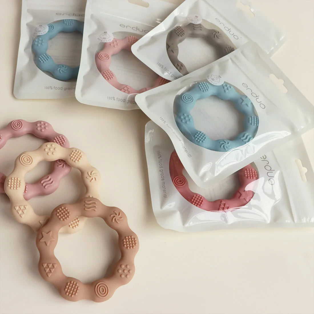 Soft silicone Baby hand Teether infant sensory chew teething