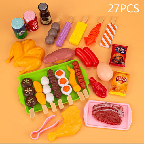 Kids Pretend Play Kitchen Toys Simulation Food Barbecue Cooking Toys