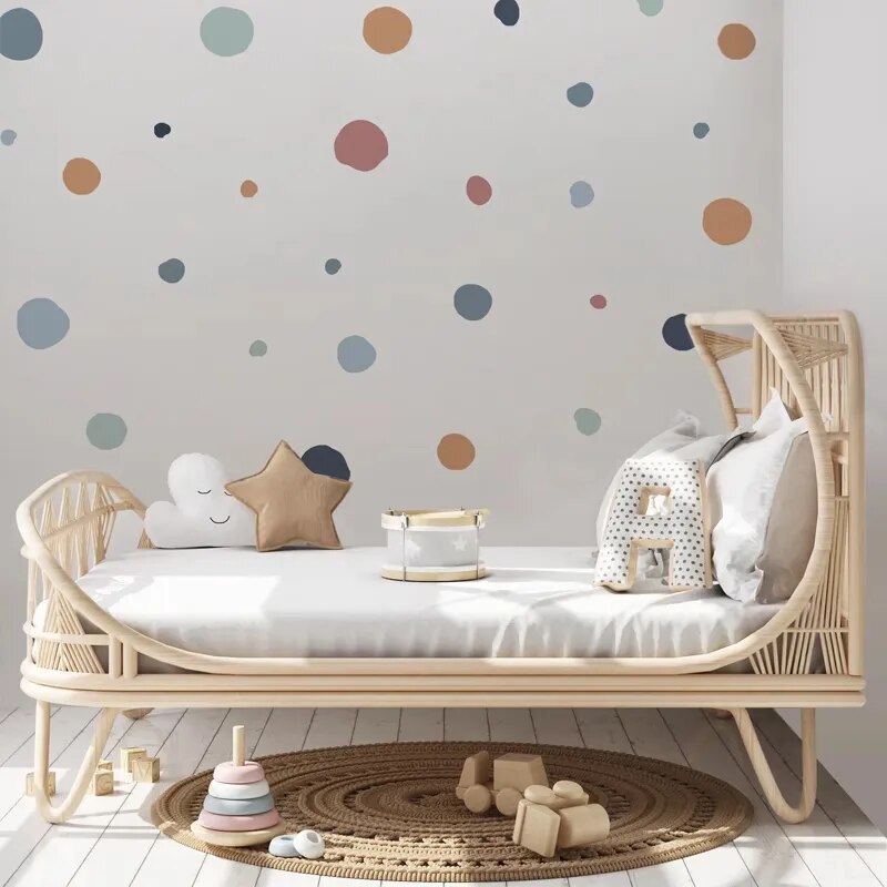 Boho Colorful Polka Dots Children Wall Stickers Removable Nursery Wall