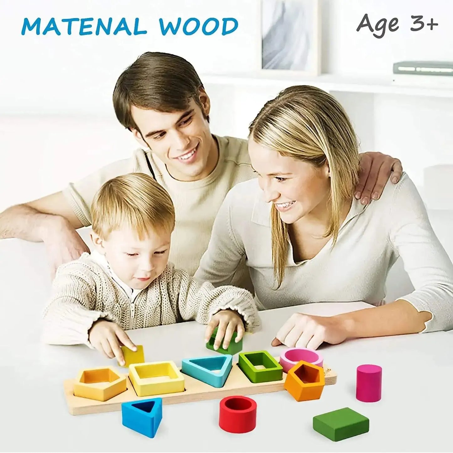 Children's Wooden Category Stack Toy Education Color Shape