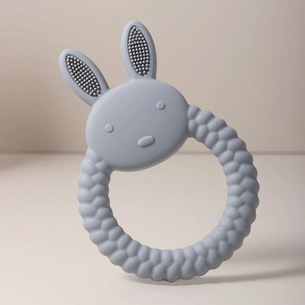 Cute Baby Rabbit Baby Toy Food Grade Safe Silicone Toothbrush Teether