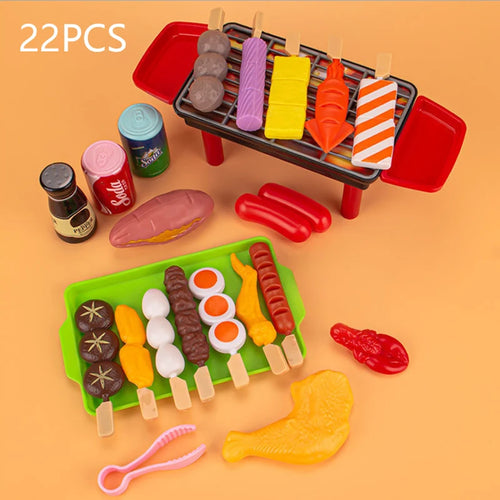 Kids Pretend Play Kitchen Toys Simulation Food Barbecue Cooking Toys