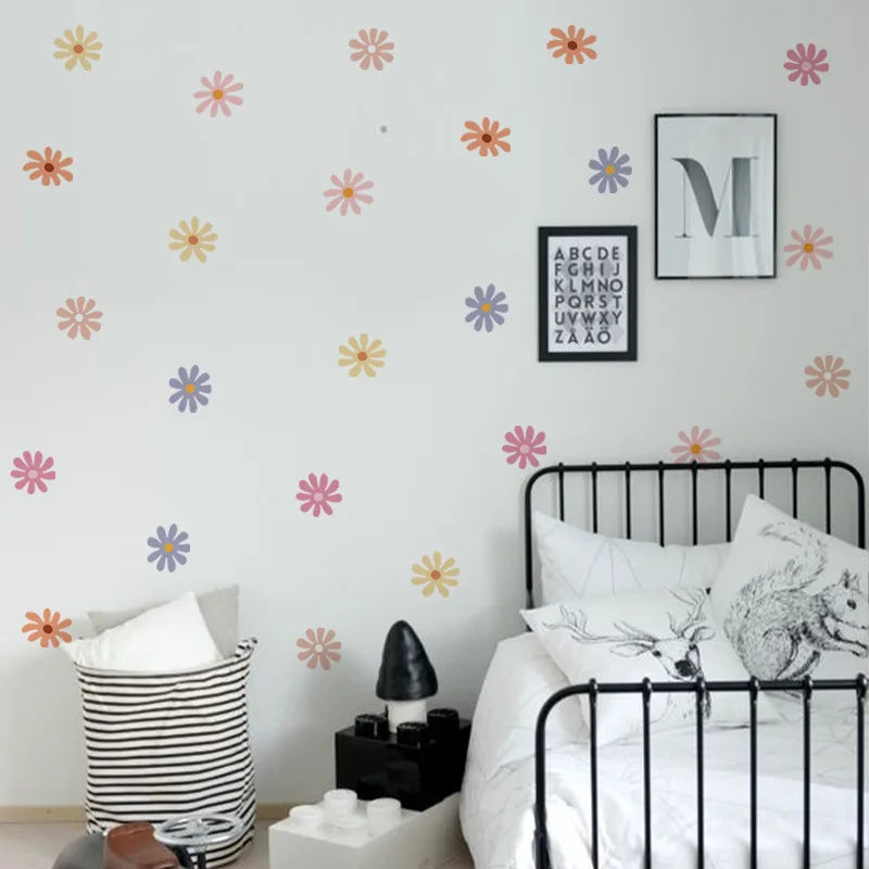 Daisy Floral Wall Stickers Children Nursery Vinyl Wall Art Decal Kids