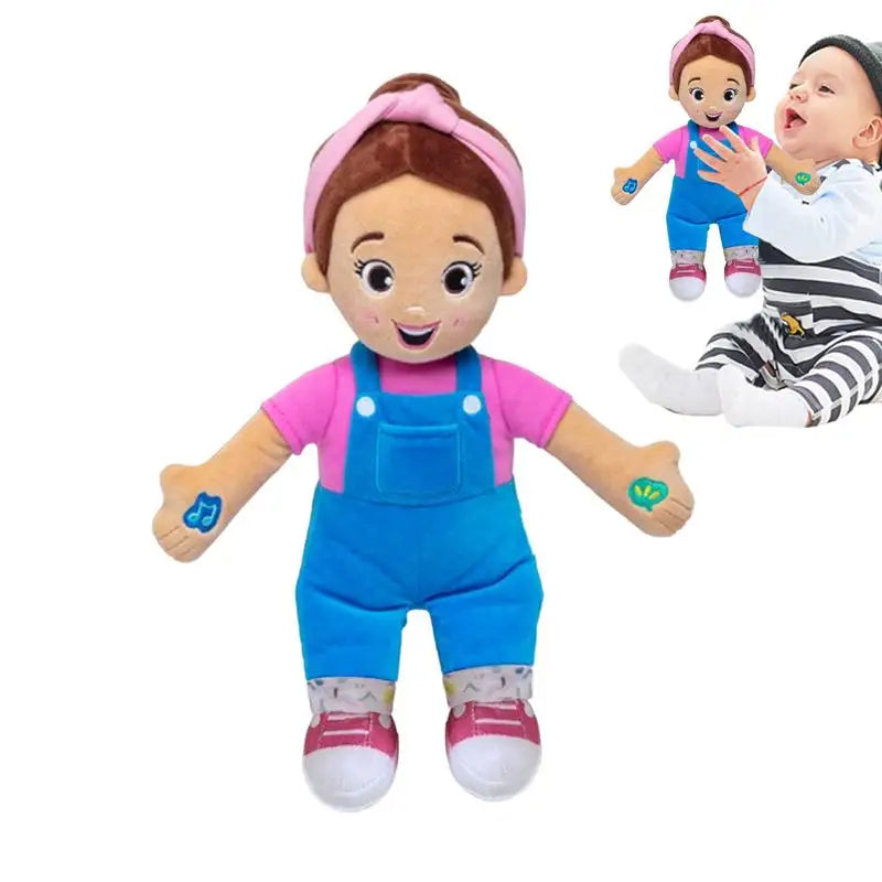 Cartoon Ms Rachel Doll Toys Soft Stuffed Speak Singing Pillow Baby Toddler Sleeping Plush Doll Birthday Gifts for Girls Boys