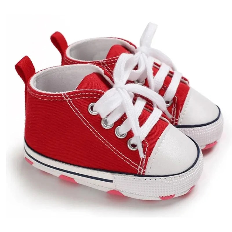 New Baby Shoes Boys Girls Classic Canvas Casual Sneakers Newborn First Walker Toddler Soft Sole Non-Slip Walking Shoes D2486