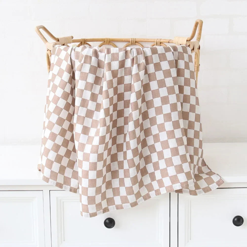 New Born Organic Bamboo Cotton Gauze Wrap Neutral Muti-use Swaddle Blanket Baby Blanket Baby Muslin Swaddle Blankets