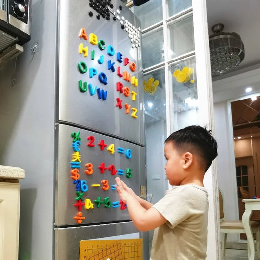 26pcs Magnetic Learning Alphabet Letters Plastic Refrigerator Stickers Toddlers Kids Learning Spelling Counting Educational Toys