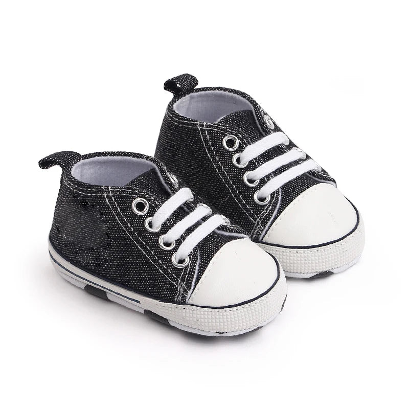 New Baby Shoes Boys Girls Classic Canvas Casual Sneakers Newborn First Walker Toddler Soft Sole Non-Slip Walking Shoes D2486