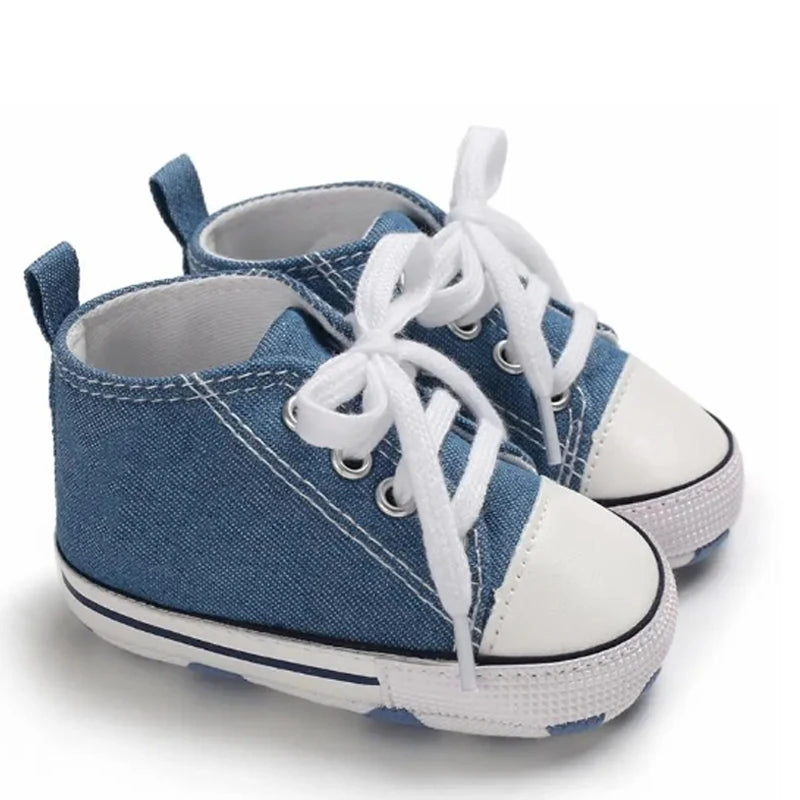 New Baby Shoes Boys Girls Classic Canvas Casual Sneakers Newborn First Walker Toddler Soft Sole Non-Slip Walking Shoes D2486